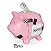 Produktbild Relaxdays Sparschwein mit Hammer, Emergency Aufschrift, abschließbare Spardose, Keramik, HBT: 14,5 x 15,5 x 20 cm, rosa