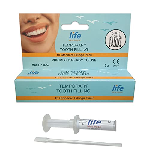 Life Healthcare Temporary Tooth Filling Kit No Mixing 10 Ready-to-Use Fillings for Lost or Broken Fillings Dental Emergency Repair Made in the UK