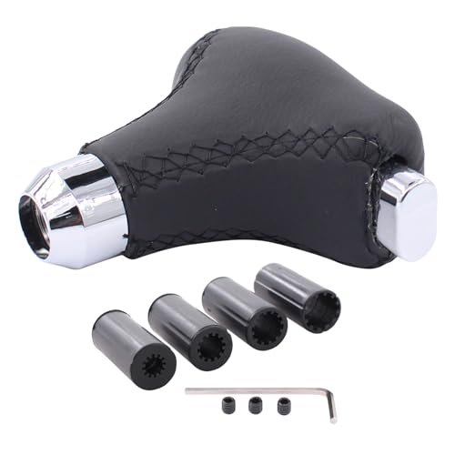 ApplianPar Black Universal Automatic Gear Shift Knob with 8mm 10mm 12mm 14mm Adapter for Automatic Transmission Vehicle