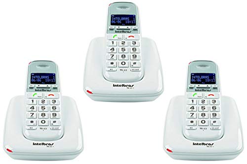 Kit Telefone sem fio TS 63 V Branco + 2 Ramal Intelbras