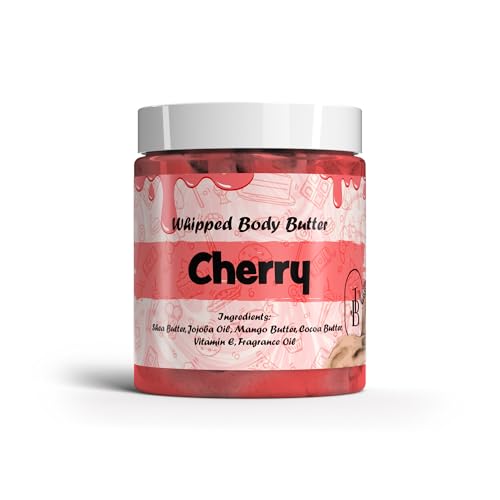 Jersey Botanical - Cherry Whipped Body Butter 8oz. With Shea Butter Mango Butter Cocoa Butter Creamy Natural Smooth Long-lasting Intense Moisturizer