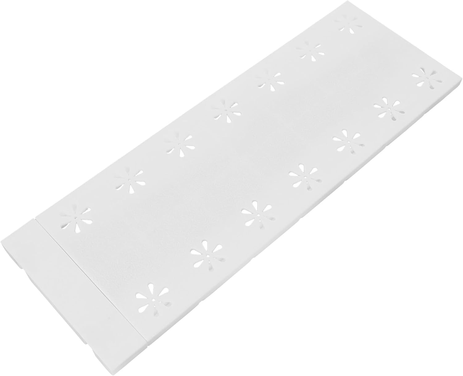Expandable Closet Tension Shelf Organizer White Shelf Adjustable Plastic Storage Rack Sturdy and Versatile Use for Kitchen Cabinets and Bathroom Racks for Wardrobe