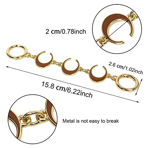 FKKWUOT Gold Purse Chain Strap,Purse Strap Extender for Coach Bag,Chain Replacement Accessories for Crossbody and Various Styles Bags (Brown)