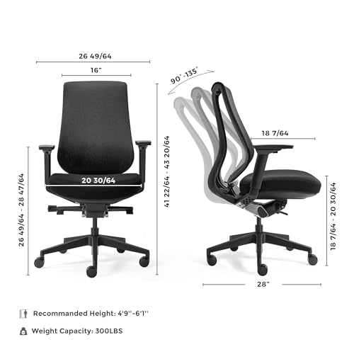 Image of EUREKA ERGONOMIC Lira Office Chair, Ergonomic Desk Chair with 3D Armrests, Adjustable Seat Depth, Mesh Computer Chair with Lumbar Support for Home Office(Black)