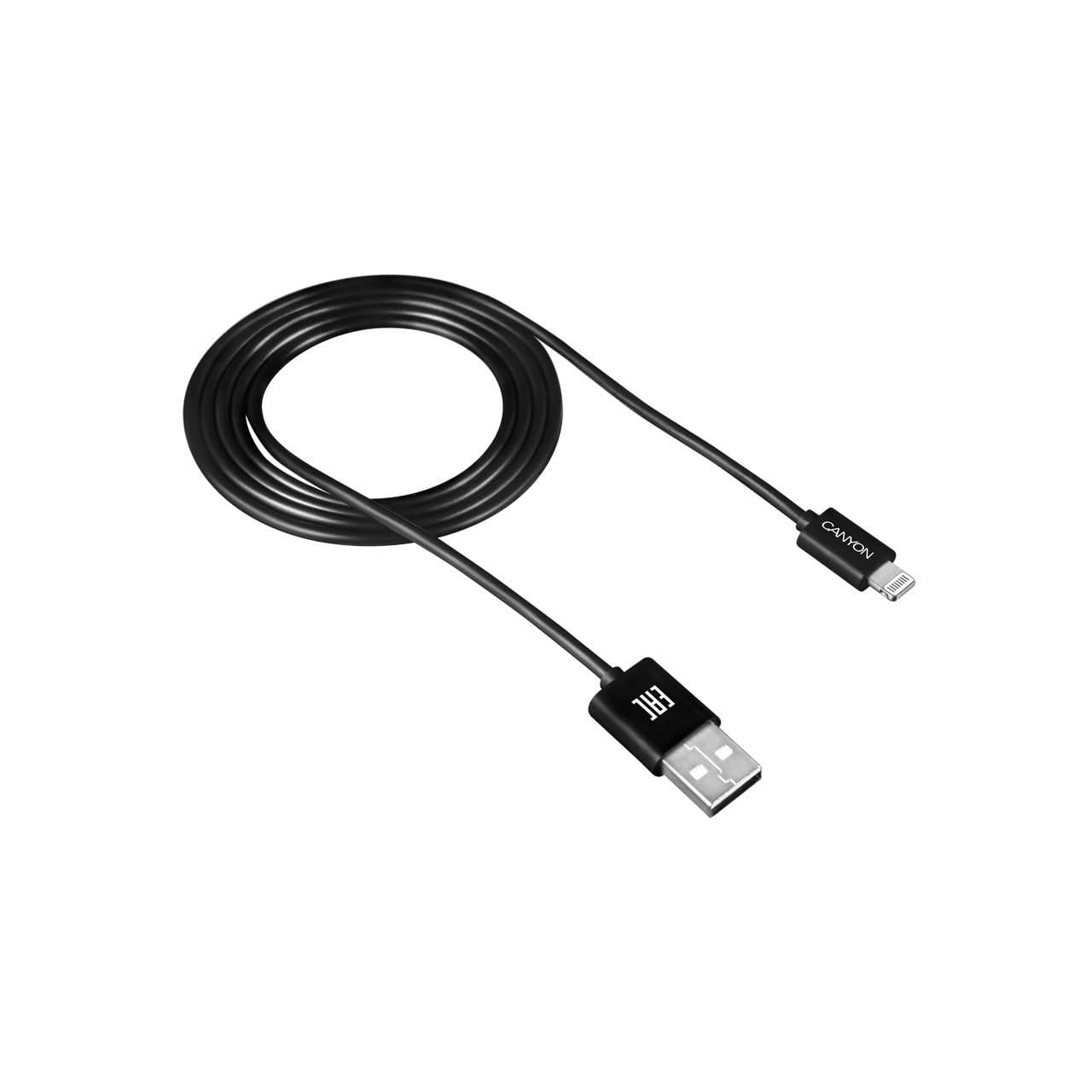 CANYON Lightning USB Cable for Apple Certified 1M Black