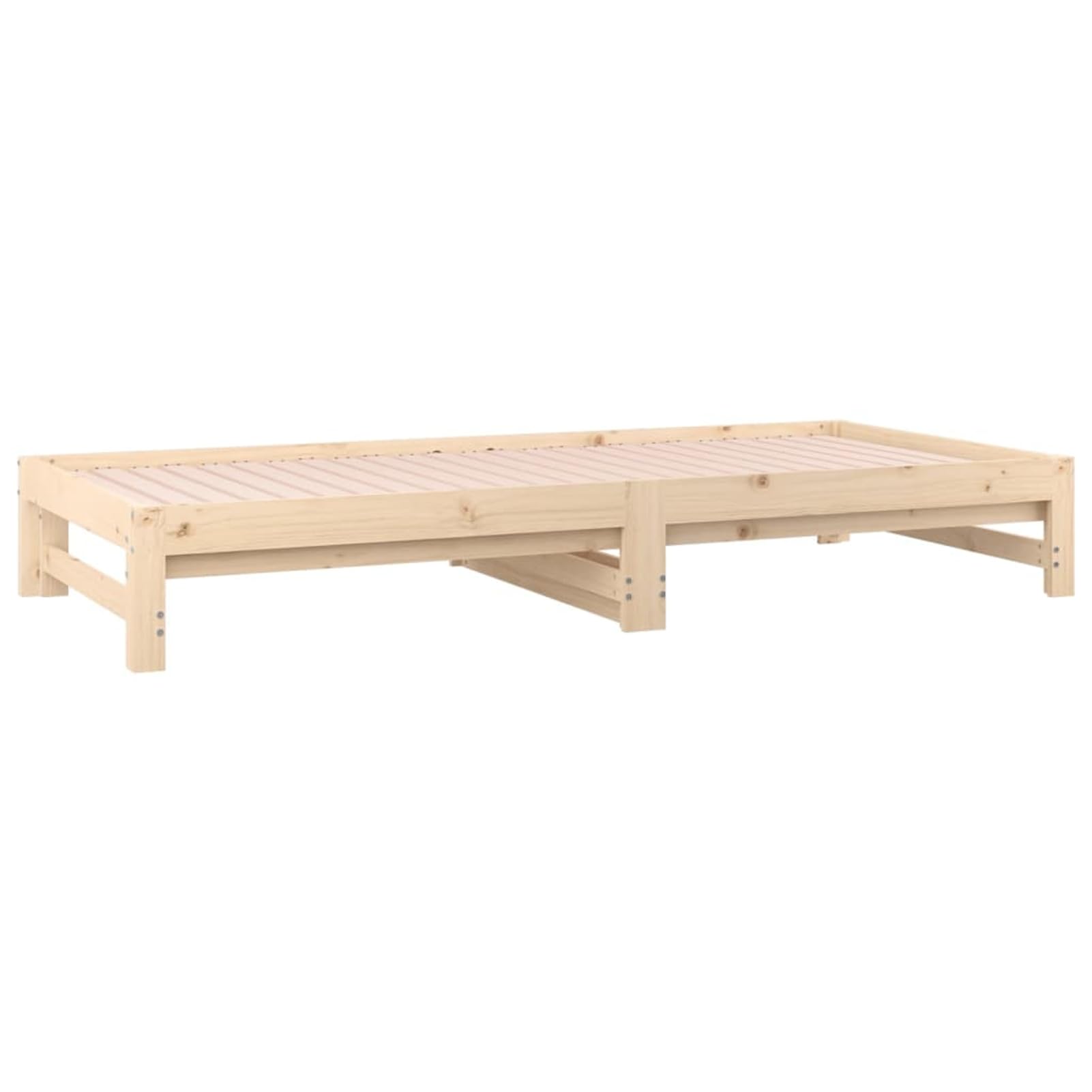 ATOMSTACK MAKER Set di 2 letti estraibili 90 x 190 cm, in legno massello di pino naturale, divano letto multifunzionale per adulti, ideale per ospiti e piccoli spazi, senza trattamento chimico