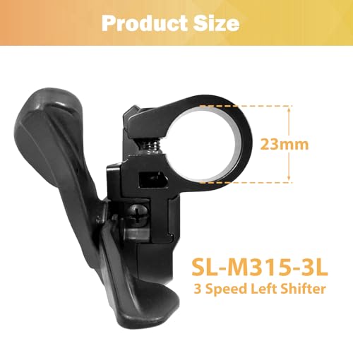 Relwears Bike Shifter SL-M315 3 Speed Left Thumb Gear Shifter 3 Speed Shifter for Moutain Bike, Road Bike and Commuter Bike