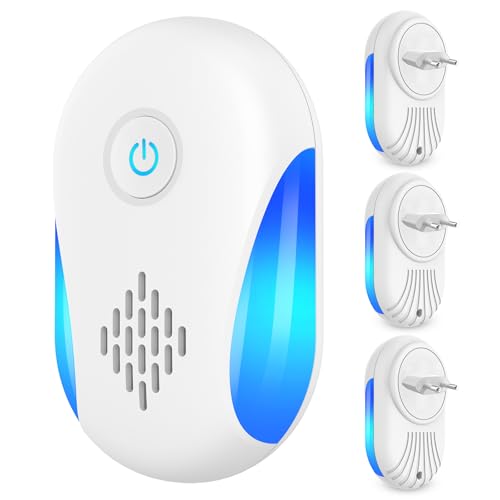 #Commissioniguadagnate<br>Ultrasuoni per Topi da Interno (4 Pezzi) Repellente Dissuasore Topi Ultrasuoni Anti Insetti Ratti Zanzare Formiche Ragni Sicuro per gli Esseri Umani e gli Animali Domestici