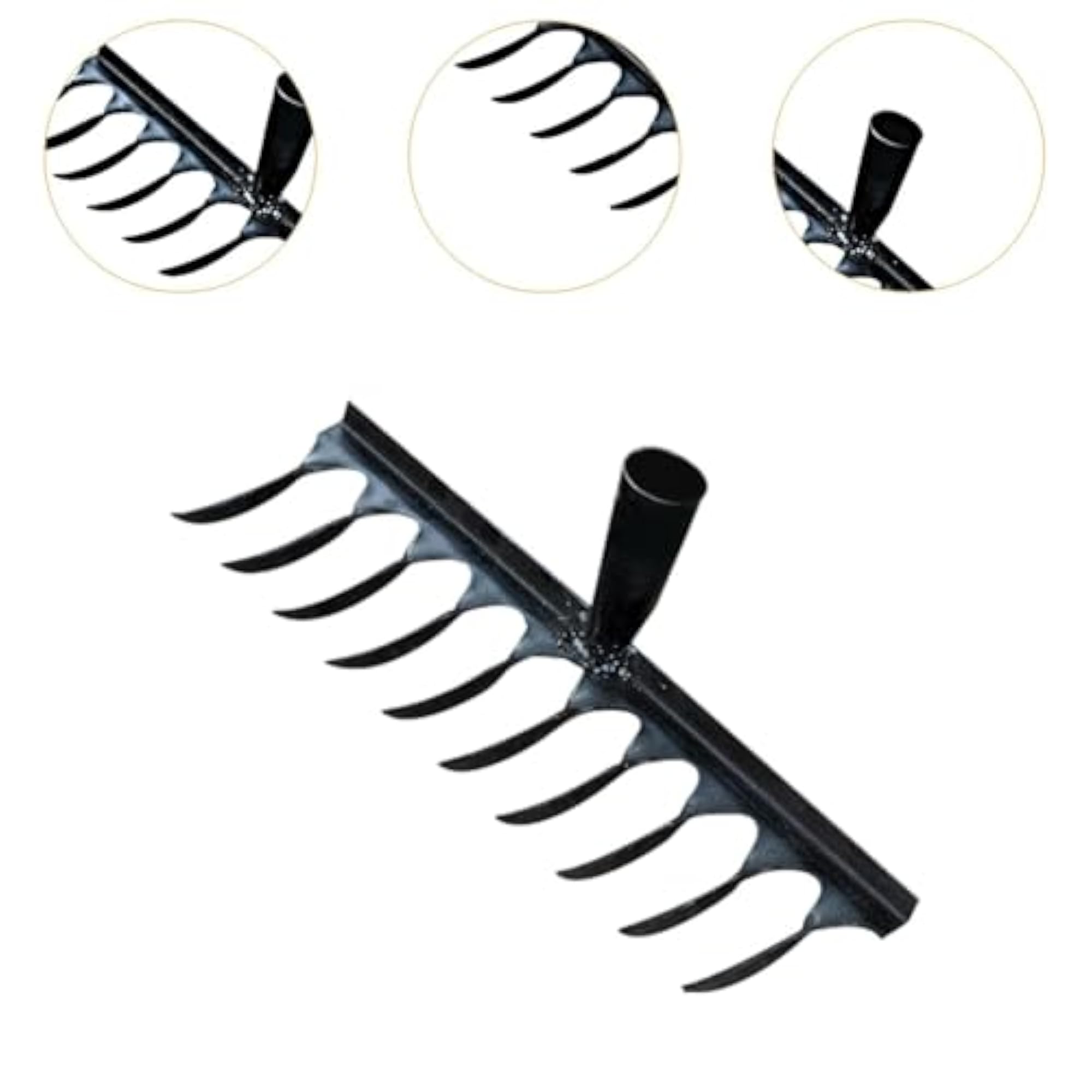 Heavy Duty Leaf Rake Head for Loosening Soil and Leveling Mulch