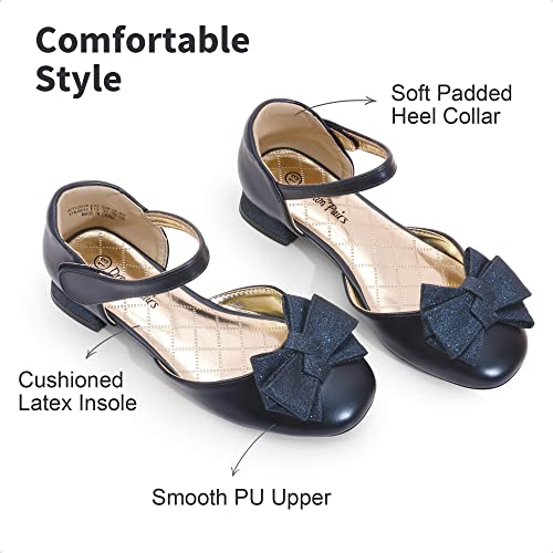 DREAM PAIRS Girls Dress Shoes Closed Toe Low Heels Ankle Strap Bow Ballet Wedding Party Sandals Princess Flower Shoes2