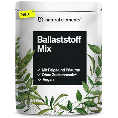 natural elements Ballaststoff Mix – 600g – 9 natürliche Quellen – mit Inulin und Akazienfaser – vegan, ohne Zuckerzusatz (enthält von Natur aus Zucker) – in Deutschland produziert & laborgeprüft