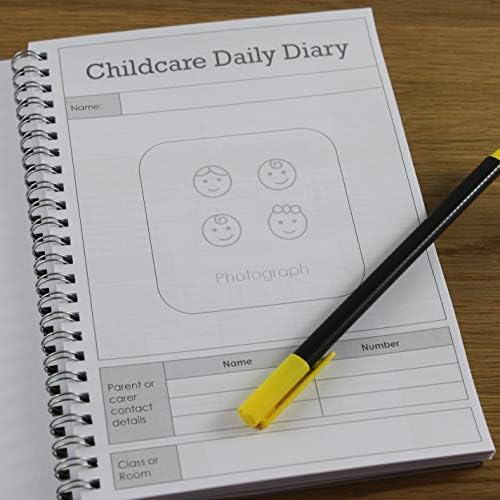 A5 Childcare Daily Diary, Childminder Journal, EYFS 124 Pages, Acetate Cover