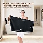 HOMEXCEL 5 Pack Large Microfiber Hair Towel Wrap for Women, Black- 40 x 20 inches Super Soft, Fast Drying Turbans for Long, Thick, Curly Hair - Anti Frizz Wrap with Elastic Strap - Image 5