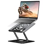 Adjustable Rotating Laptop Stand for Desk, Aluminum Riser, Black