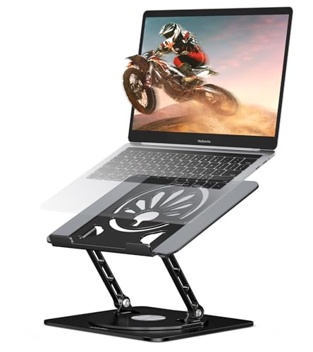 Adjustable-Rotating-Laptop-Stand-for-Desk-Aluminum-Riser-Black Adjustable Rotating Laptop Stand for Desk, Aluminum Riser, Black - Image 1
