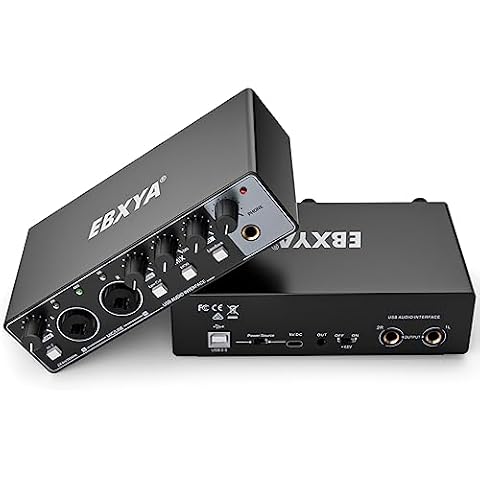 Audio Interface USB Noir, EBXYA Carte Son Externe Table Cover