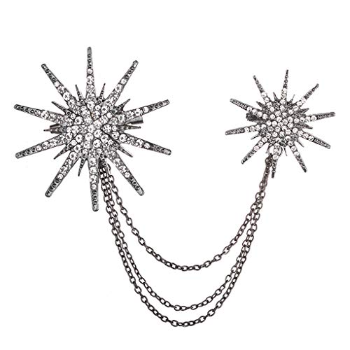 Broche de mariée étoile Goodplan en mosaïque noire pour accessoire de mariage