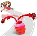 FLERDMAU Interactive Dog Toys – Dog Balls for Small Dogs, dog toy for boredom, Active Rolling Ball with Tail for Dogs, Rechargeable moving dog ball for Puppies and Pet (red)