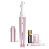 TOUCHBeauty Eyebrow Hair Trimmer for Women, Painless Precision Eyebrow Shaper, Pen-Shaped Hair Remover Razor for Face Chin Neck, Upper-Lip, Peach-Fuzz Mini Sized Battery-Operated Rose Color 1658A