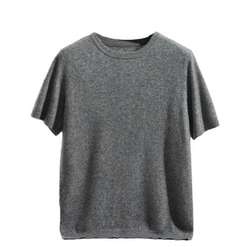 Men's Round Neck Pullover Spring Summer Solid Color Knitted Short Sleeved Half Sleeve Sweater