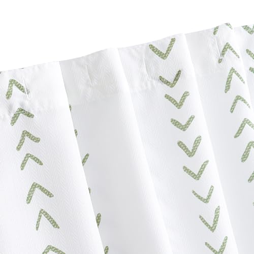 jinchan Green and White Boho Shower Curtain Herringbone Zig Zag Waterproof Fabric Bohemian Modern Farmhouse Arrow Geometric Shower Curtains for Bathroom with 12 Hooks 70x72 Inches by jinchan - Used condition - Image 8