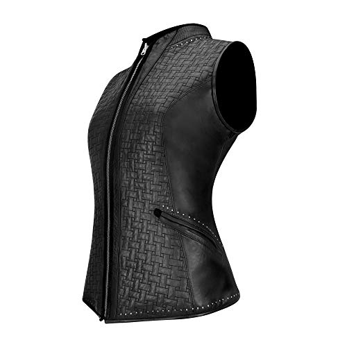 Cuadra Women's Reversible Vest In Ovine Leather With Textile Inner Side L #TOP17