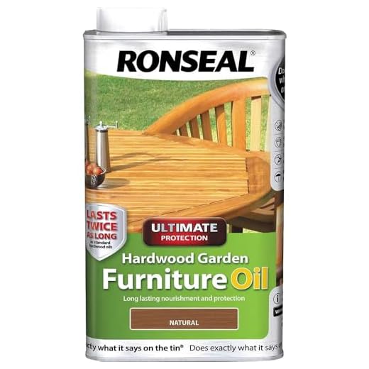 Ronseal UHWGFOC1L 1 Litre Ultimate Protection Hardwood Garden Furniture Oil -Natural