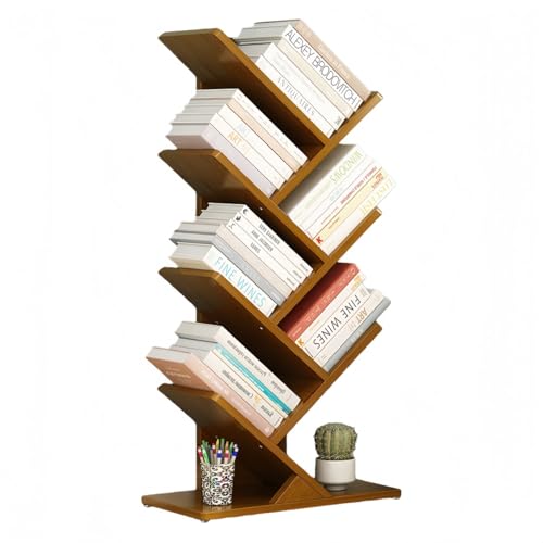 KUBERAS子供の無垢木の木の形の本棚着地の多層の絵本の棚環境保護の無漆省空間の応接間の書斎の赤ちゃんの収納キャビネットです (四階)