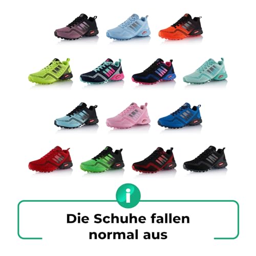 Fusskleidung® Damen Herren Wanderschuhe Atmungsaktive Trail Running Trekkingschuhe Lila Schwarz EU 36