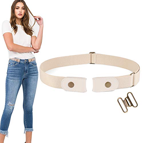 Image of WERFORU No Buckle Stretch Belt for Women and Men Elastic Waist Belt up to 72 Inches for Jeans Pants