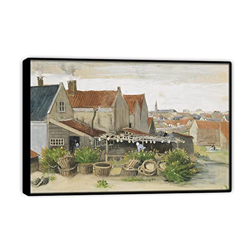NOLEGA Vincent van Gogh Marco Negro Cuadro sobre Lienzo Pintura Famosa La Droguería Impresión en Lienzo Reproducción en Lienzo Cuadros Decoracion Salon Modernos 20x30cm(8x12in)