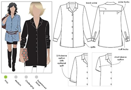 Style Arc Sewing Pattern - Jane Over Shirt (Sizes 18-30)