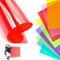 KEWUF 8 Stück Farbfilter Folie, Lichteffektfolie, Transparentpapier Bunt A4, 8 Farben Farbfolien Gel, Farbfilter Folie für Foto Lampe, Scheinwerfer, Foto Studio Strobe, DIY-Materialien (A4, 8 Farben)