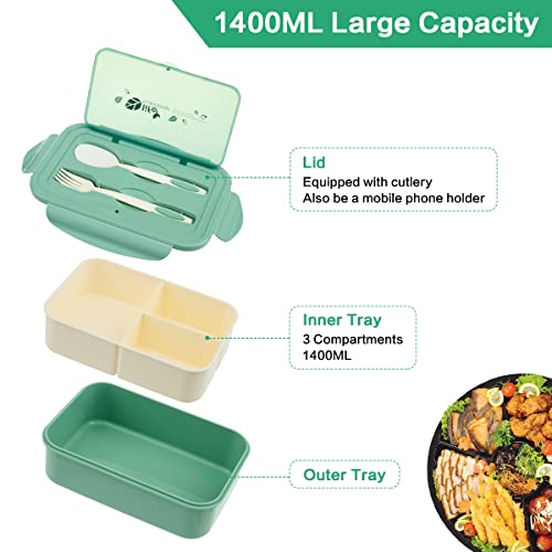 Upkey Porta Pranzo, Portavivande, 1.4L Bento Box