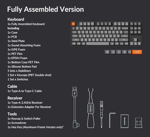 Image of Keychron K8 Max QMK Wireless Mechanical Keyboard /Fully Assembled (Hot-Swappable) / RGB Backlight Super Brown