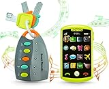 Ella Dream Musical Pretend Play Toys Set with Lights and Sounds, Smart Remote Car Key Toy for Toddle