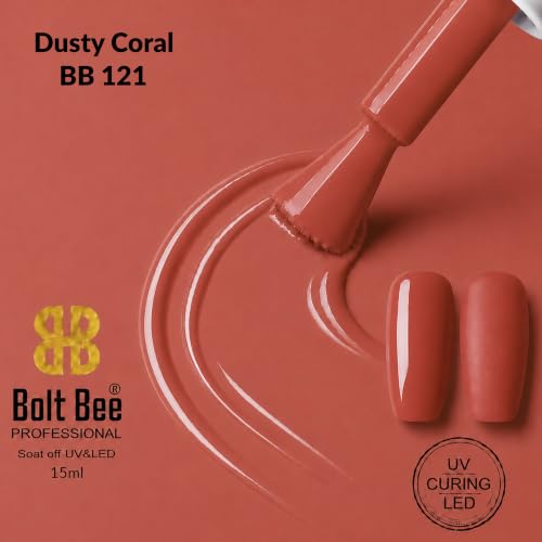 Image of BOLT BEE 15ML Gel Nail Polish 1Pc Clear Pink Glitter Nail Polish Soak Off UV LED Nail Gel Polish Nail Art Starter Manicure Salon DIY at Home, 0.5 OZ (1) (121)