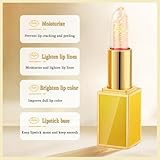 HERBENJOY Clear Flower Jelly Lipstick,Transfer-Proof Color Changing Lipstick with Gold Foil,Moisturizing Glossy Shine Gold Crystal Ph LipstickColor Changing,Magic Temperature Color Change Lip Balm - Image 5