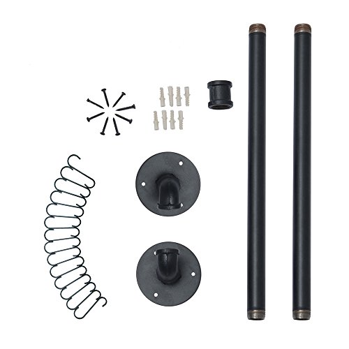 OROPY 39 inch Pot Bar Rack Wall Mounted Detachable Pans Hanging Rail Kitchen Lids Utensils Hanger with 14 S Hooks Black