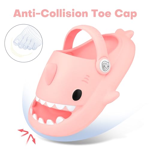 Image of Kids Shark Cloud Slides | Boys Girls Slip On Sandals | Toddler Beach Slippers | Youth Fish Flip Flops Pool Shower Shoes