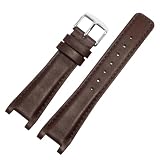 ROUREOX Cinturino di Orologio Bracciale di Orologio Pelle Vera in Stile Vintage Cerniera in Acciaio Inossidabile di Ricambio 20 x 12mm per Gucci YA1332 1333 1335-Marrone + Argento