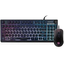 IOGEAR KORONA KORE II Compact Keyboard Combo - 89-Key Zone RGB Keyboard with 10-Key Function and Volume Control Knob, 26 Anti-Ghosting Keys, Plus 6200 DPI RGB Gaming Mouse GKM601