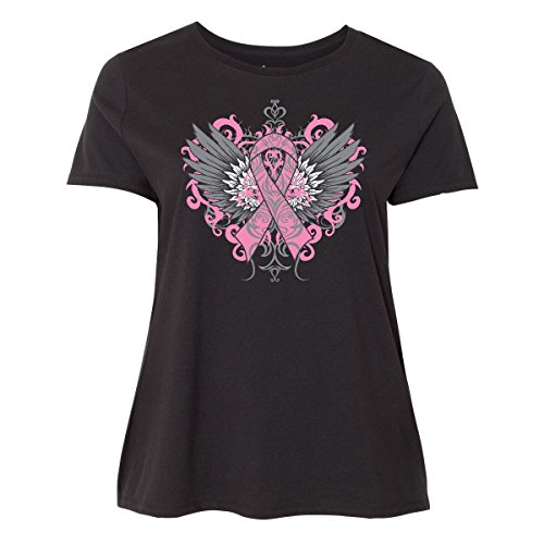 inktastic Breast Cancer Cool Wings Women s Plus Size T-Shirt 3X Black 1d3f0