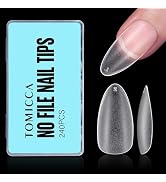 TOMICCA Acrylic Nail Tips 240pcs Medium Almond Nail Tips Almond Shape Gel Nails, 12 Sizes Acrylic...