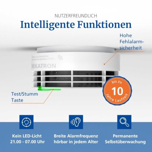 Hekatron Genius Plus X Funk-Rauchmelder, mit App, Made in Germany, 1 Stück – Ansicht 5