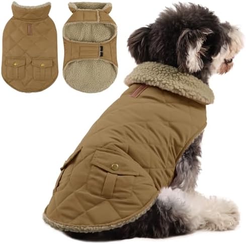 Queenmore Hundejacke Kleine Hunde Hundemantel Winter Warme Wintermantel Hund Wasserdicht Quilten Hundebekleidung Winter Hundepullover Für Dackel Chihuahua Pudel Bulldogge Beagle, B