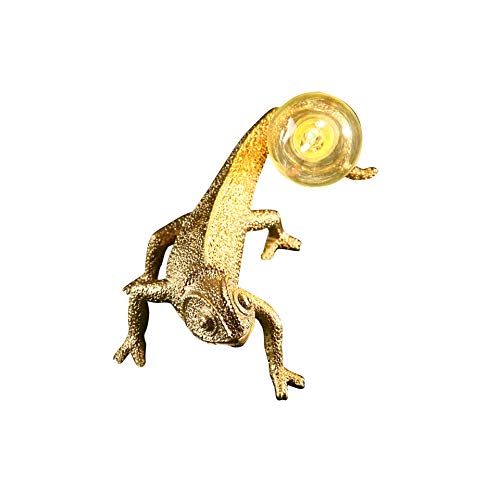 Image of MAYOLA Modern Chameleon Table Lamp,Desk lamp,Night Light,Wall Lamp, Resin Chameleon Lighting Fixture for Living Room, Bedroom, Office,Kids(Table Lamp, C-Gold)