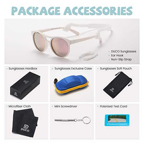 Duco Aviator Sunglasses For Kids Boys Girls Vintage Flexible Polarized Sun Glasses With Strap Uv Protection Dk030 #TOP5