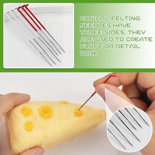 Image of Mayboos 35 Pcs Color Coded Needle Felting Needles,Wool Felting Supplies | 4 Types Star, Twisted, Cone, Triangular Felting Needles Wool Felting Needles Tool Kit with Needle Box