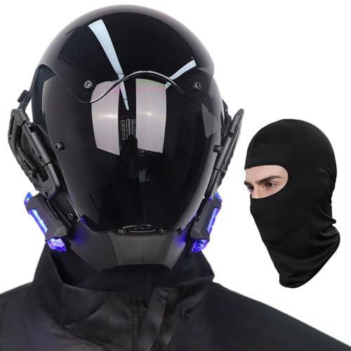 Masque punk à lumière rouge LED ajustable pour masquer son visage
